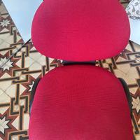 Sedia scrivania rossa in tessuto