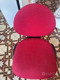 Sedia scrivania rossa in tessuto