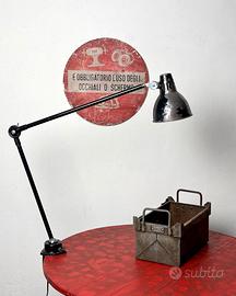 Lampada industriale vintage da tavolo Seminara '50