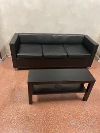 Divano ecopelle nero