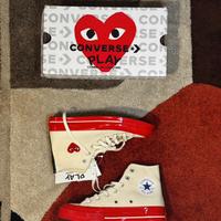 Converse PLAY Comme des Garçons bianche e rosse
