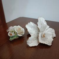 Vintage Capodimonte Porcelain Flowers SetCrowned N