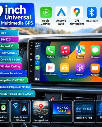 Autoradio CarPlay GPS Bluetooth WiFi