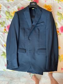 Completo uomo Caesar taglia 46 blu scuro 100% Lana