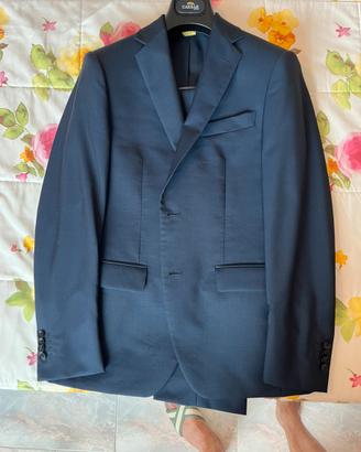 Completo uomo Caesar taglia 46 blu scuro 100% Lana