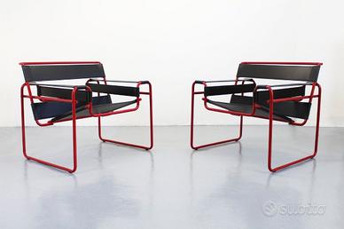 KNOLL 2 Wassily B3 in Onyx Red and Black