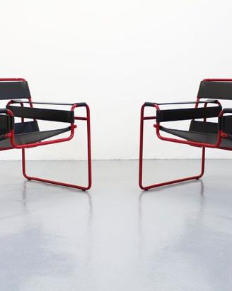 KNOLL 2 Wassily B3 in Onyx Red and Black