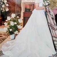 Abito da sposa sartoriale Tulle Perline Raso Tg 42