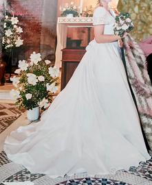 Abito da sposa sartoriale Tulle Perline Raso Tg 42