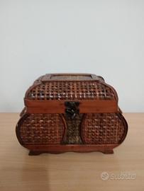 Portagioie in rattan anni settanta 