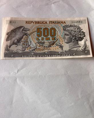 500 lire carta anno 1966 ninfa  Aretusa