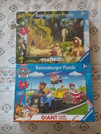 Coppia Puzzle giganti da 24 Paw Patrol e Dinosauri
