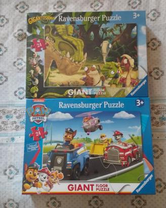 Coppia Puzzle giganti da 24 Paw Patrol e Dinosauri