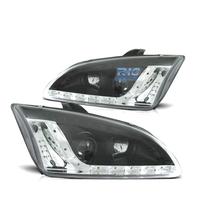FARI FORD FOCUS 04-08 LUCE DIURNA A LED FONDO NERO