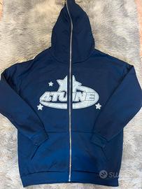 Felpa Full Zip 4Tune Blu Taglia M - Streetwear Y2K