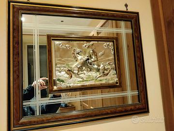 Quadro cavalli in argento