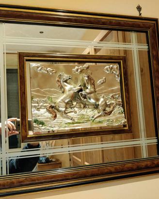Quadro cavalli in argento