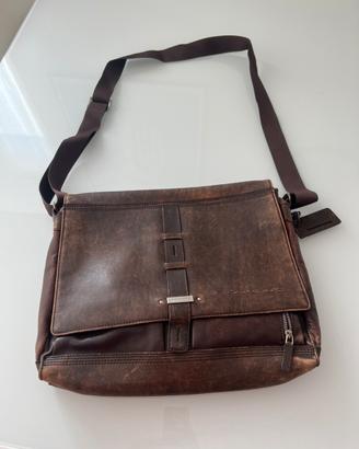 Borsa a tracolla Piquadro in pelle marrone