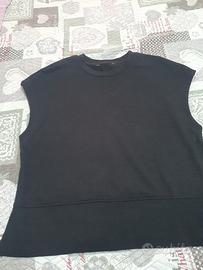 Felpa nera smanicata