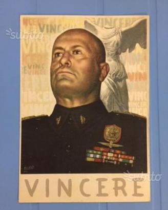 Cartolina VINCERE Benito Mussolini "DVCE D'ITALIA"
