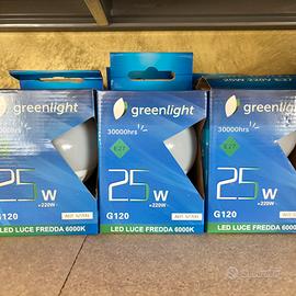 6xLampadaLED globo G120 E27 25W luce fredda 6000k