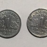 1942 -MONETE RARE da 1 FRANCO "ETAT FRANCAIS"