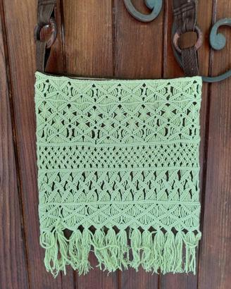 Borsa in pizzo Macramè, pezzo unico, fatta a mano