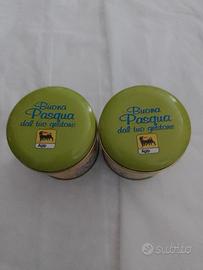 coppia scatole latta  vintage Agip 2003