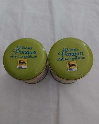 coppia scatole latta  vintage Agip 2003