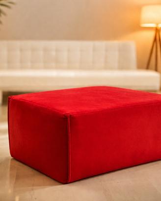 Pouf design velluto rosso