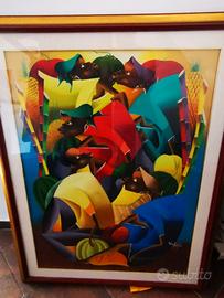 Grande Quadro Naïf Caraibico 90x115