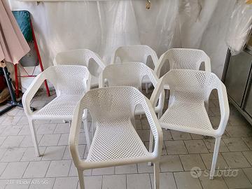 7 sedie a poltroncina inpilabili 