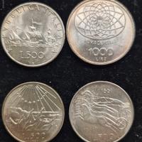 n° 4 monete fdc Argento