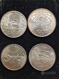 n° 4 monete fdc Argento