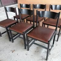 Sedie legno con seduta in pelle