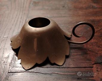 Porta-candele vintage in ottone