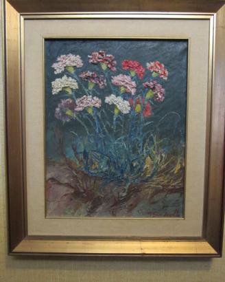 Quadro d'autore "garofani" di Giuseppe Scardovelli