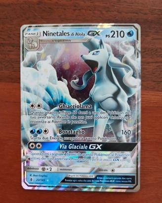 Carta Pokemon Ninentales di Alola GX reverse holo 