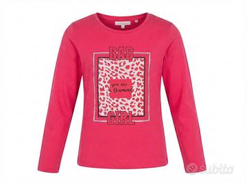 T'shirt rosa a maniche lunghe