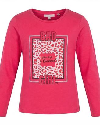 T'shirt rosa a maniche lunghe