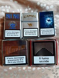 Lotto porta pacchetti metallo/plastica vintage