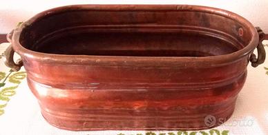 ANTICA FIORIERA RETTANGOLARE IN RAME