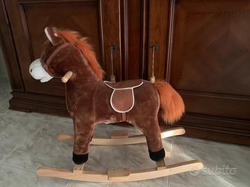 Cavallo a dondolo per bambini con suoni- peluche m