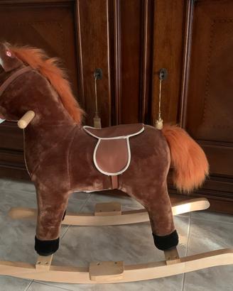 Cavallo a dondolo per bambini con suoni- peluche m