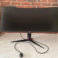 schermo AOC CU34G2X/BK piu sedia da gamer