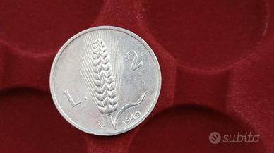 Raro 2 lire 1949 SPL spiga Repubblica Italiana