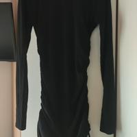Vestito a costine nero, brand Hollister