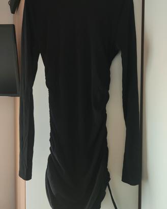 Vestito a costine nero, brand Hollister