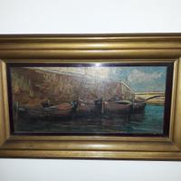 Quadro BARCHE NEI FOSSI DI LIVORNO Anonimo