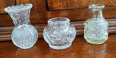3 miniatura "vetro di cristallo" vasi -vintage